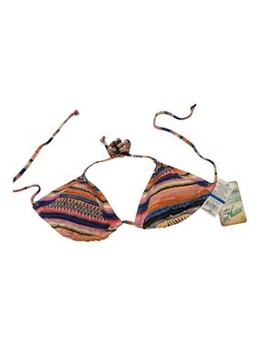 Hobie Multicolor Stripe Triangle Bikini Top - Orange, Pink, Blue